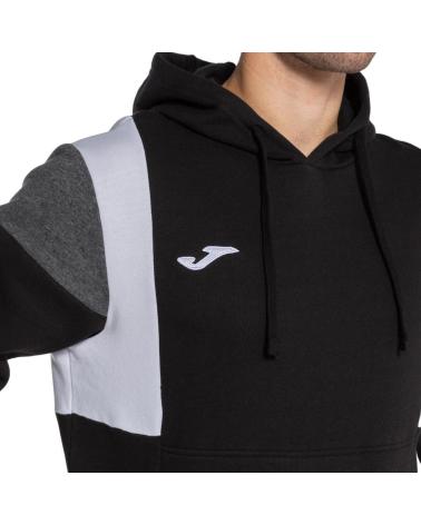SUDADERA JOMA CONFORT III CON CAPUCHA NEGRA 102745-102 GRIS