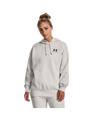 UNDER ARMOUR ESSENTIAL FLC HOODIE WHITE 1379495-114 BLANCO