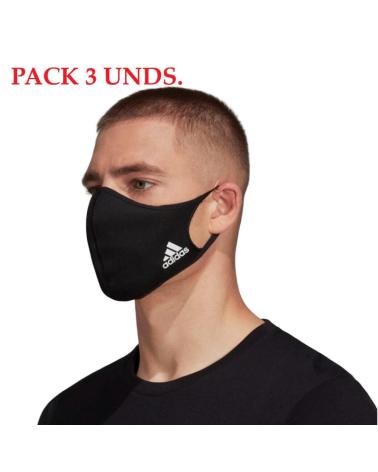 ADIDAS PACK 3 MASCARILLAS REUTILIZABLES S-XS NEGRO ROJO BLANCO HB7857 MULTICOLOR