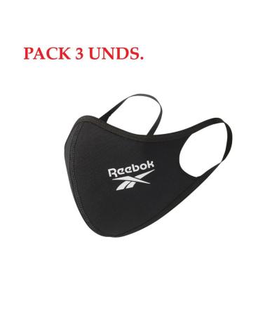MASCARILLAS REEBOK FACE COVER SMALL PACK 3 UNIDADES NEGRAS H18221 NEGRO