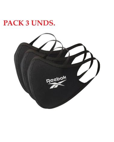 MASCARILLAS REEBOK FACE COVER SMALL PACK 3 UNIDADES NEGRAS H18221 NEGRO