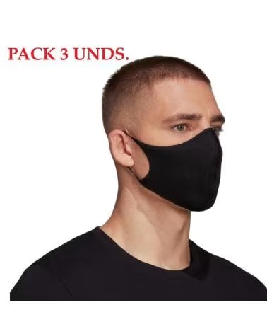 PACK DE 3 MÁSCARAS REUTILIZÁVEIS ADIDAS CVR TAMANHO M-L H08837 NEGRO