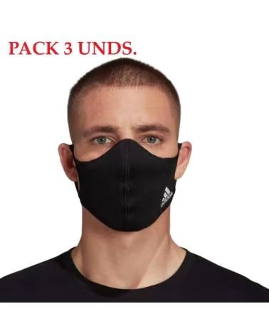 PACK DE 3 MÁSCARAS REUTILIZÁVEIS ADIDAS CVR TAMANHO M-L H08837 NEGRO