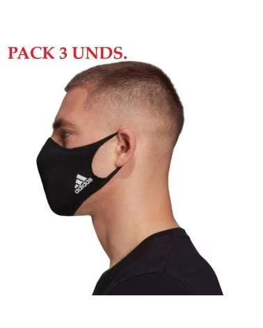 PACK DE 3 MÁSCARAS REUTILIZÁVEIS ADIDAS CVR TAMANHO M-L H08837 NEGRO
