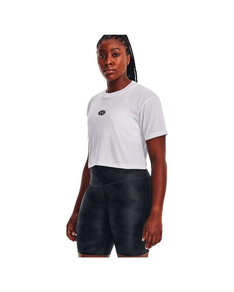 SPORTLICHES CROPPED T-SHIRT UNDER ARMOUR WEISS BLANCO