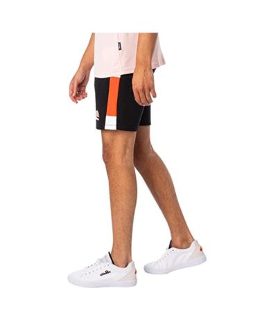 ELLESSE FARNIA SXR17845-011 - CALÇÕES MASCULINOS PRETOS COM RISCAS BRANCAS E VERMELHAS NEGRO