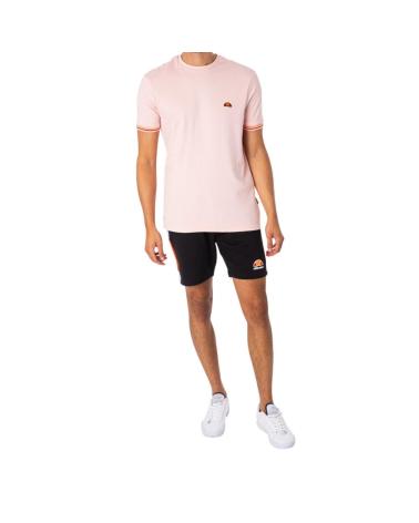 ELLESSE FARNIA SXR17845-011 - CALÇÕES MASCULINOS PRETOS COM RISCAS BRANCAS E VERMELHAS NEGRO