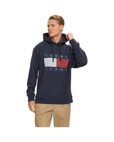 SWEAT À CAPUCHE TOMMY HILFIGER LOGO FLAG BLEU MARINE AZUL