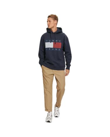 SWEAT À CAPUCHE TOMMY HILFIGER LOGO FLAG BLEU MARINE AZUL