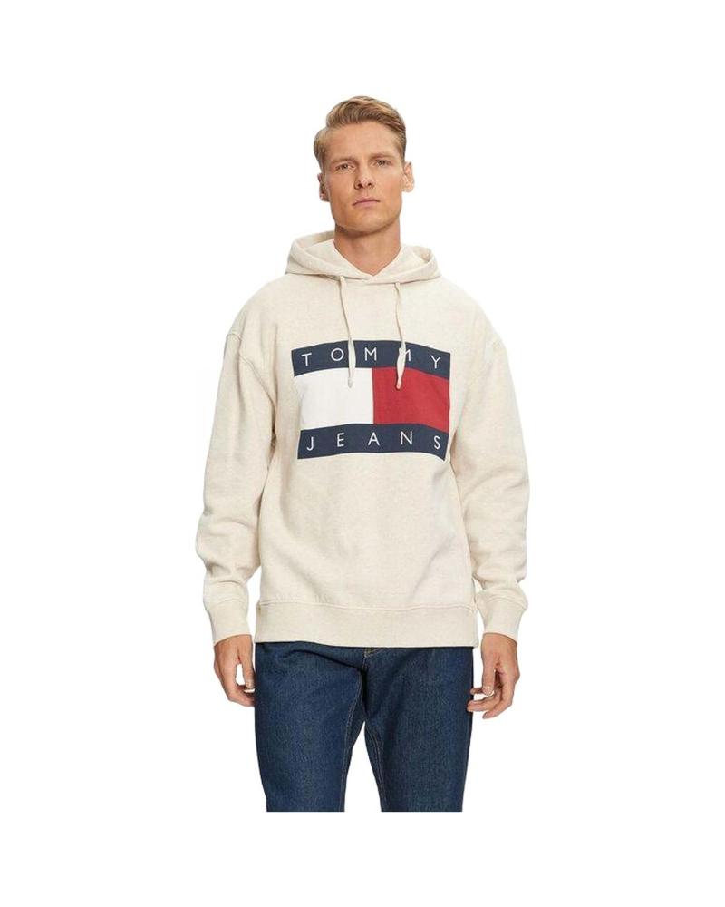 TOMMY HILFIGER SWEAT À CAPUCHE LOGO FLAG BEIGE BEIGE