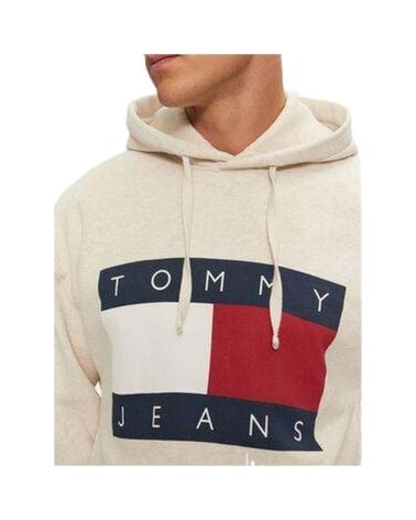 TOMMY HILFIGER SWEAT À CAPUCHE LOGO FLAG BEIGE BEIGE