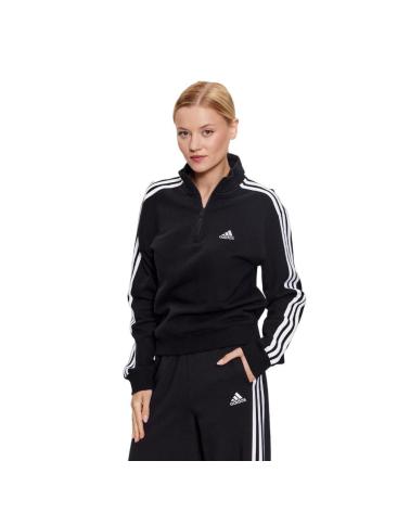 ADIDAS SUDADERA CUELLO ALTO CON 3 RAYAS IC8780 NEGRA NEGRO