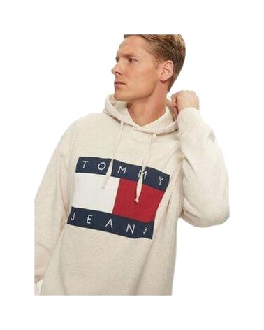 TOMMY HILFIGER SWEAT À CAPUCHE LOGO FLAG BEIGE BEIGE