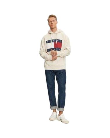 TOMMY HILFIGER SWEAT À CAPUCHE LOGO FLAG BEIGE BEIGE