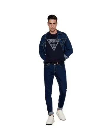 GUESS CAMISETA TRIANGLE EMBRO EN COLOR PARA HOMBRE AZUL