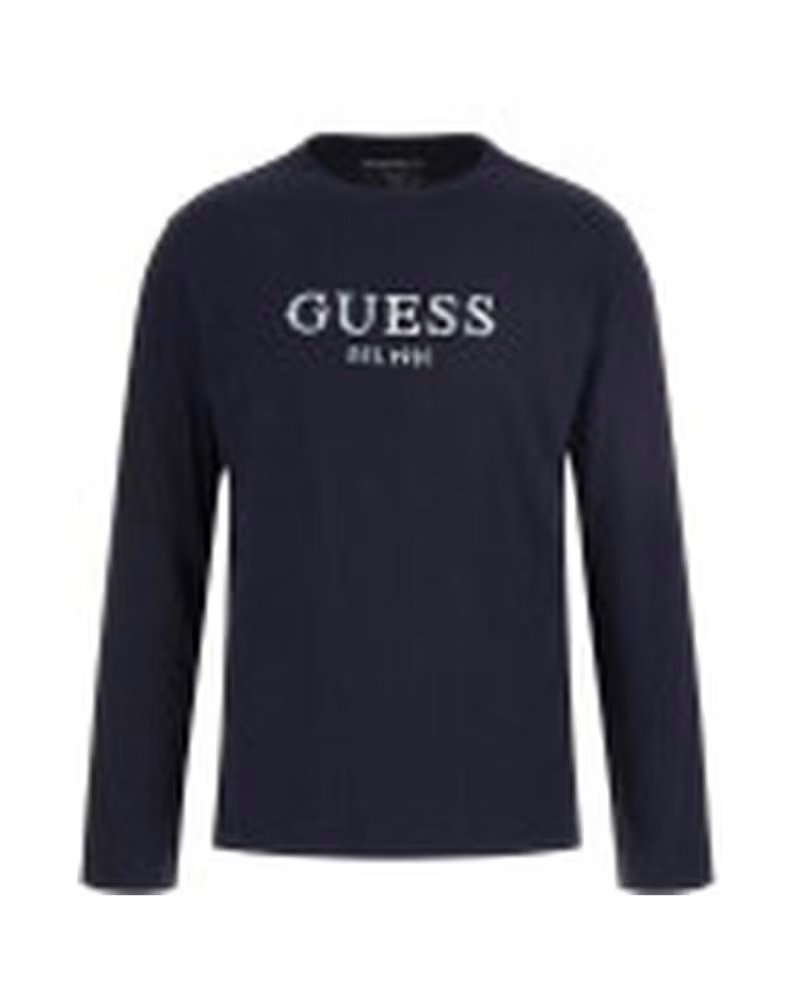 GUESS CAMISETA IRIDESCE LOGO AZUL MANGA LARGA PARA HOMBRE AZUL