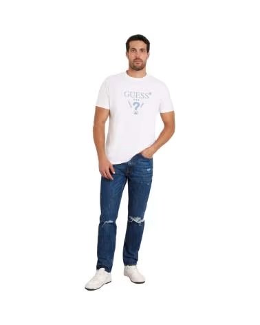 GUESS CAMISETA TREATED TRIANGLE EN COLOR PARA HOMBRE BLANCO