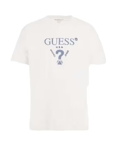GUESS CAMISETA TREATED TRIANGLE EN COLOR PARA HOMBRE BLANCO