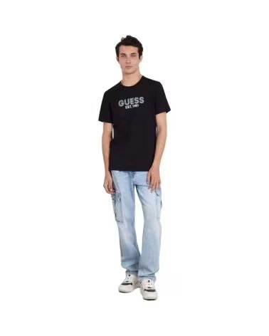 T-SHIRT GUESS CLASSIC DESIGN NOIR POUR HOMME NEGRO