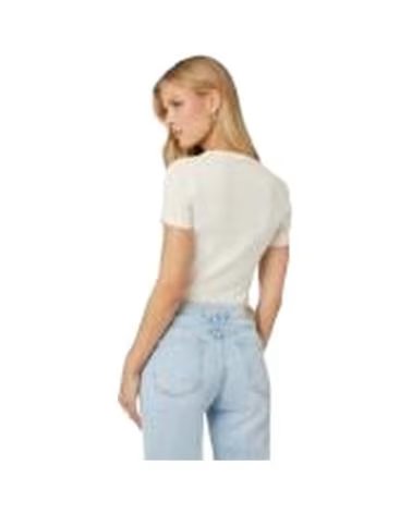 GUESS CAMISETA CHERRY FLOWER EN COLOR PARA MUJER BEIGE