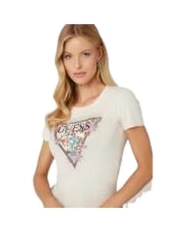 GUESS CAMISETA CHERRY FLOWER EN COLOR PARA MUJER BEIGE