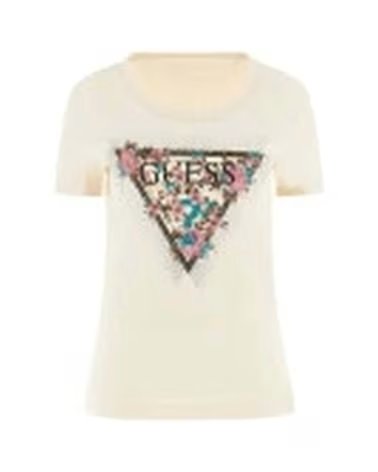 GUESS CAMISETA CHERRY FLOWER EN COLOR PARA MUJER BEIGE