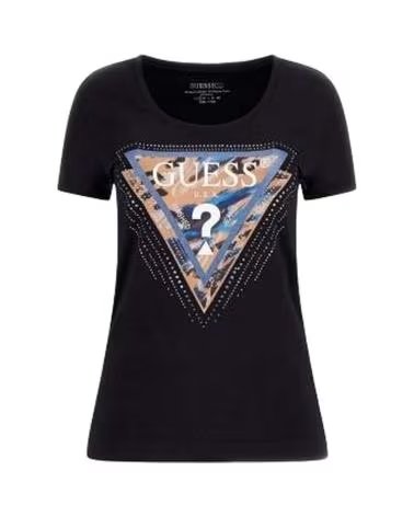 GUESS CAMISETA LEO TRIANGLE EN COLOR PARA MUJER NEGRO