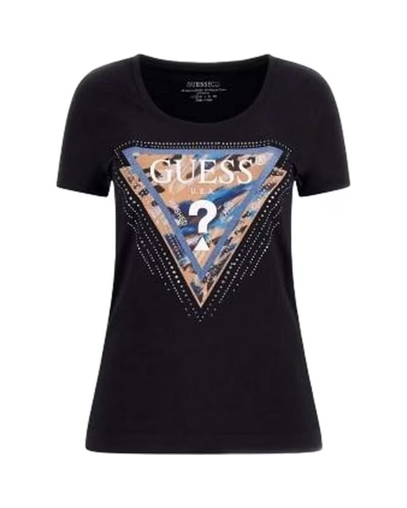 GUESS CAMISETA LEO TRIANGLE EN COLOR PARA MUJER NEGRO
