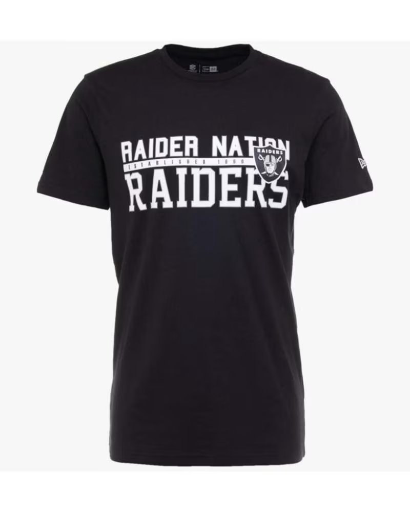 CAMISETA NEW ERA NFL LAS VEGAS RAIDERS WORDMARK STACKED PRETA NEGRO