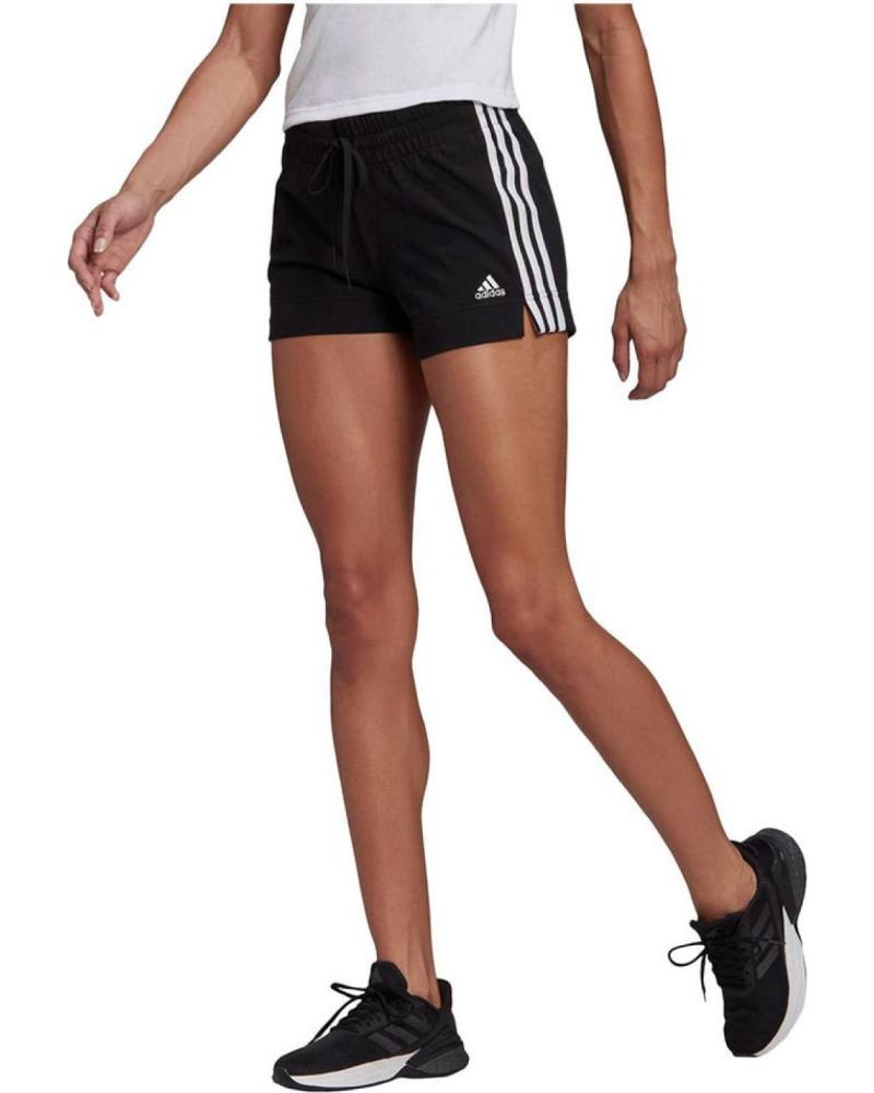 ADIDAS PANTALON CORTO W 3S SJ GM5523 NEGRO