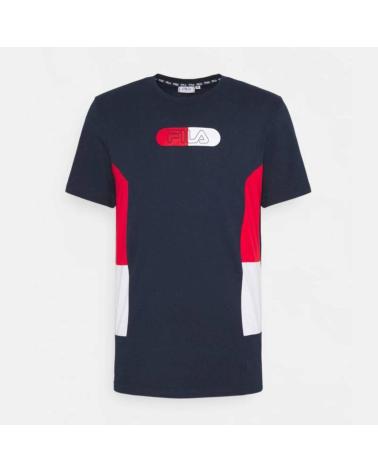 FILA JALEN BLOCKED T-SHIRT DREIFARBIG SCHWARZ ROT WEISS - ART.-NR. 683262-A072 NEGRO