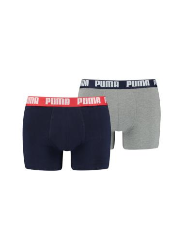 PUMA BASIC LOT DE 2 BOXERS AJUSTÉS - GRIS ET BLEU MARINE - RÉF. 5210150 GRIS