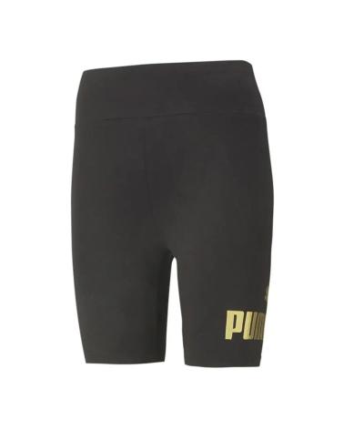 LEGGINGS CORTI PUMA ESSMETALLIC 5689501 NERO ORO MULTICOLOR