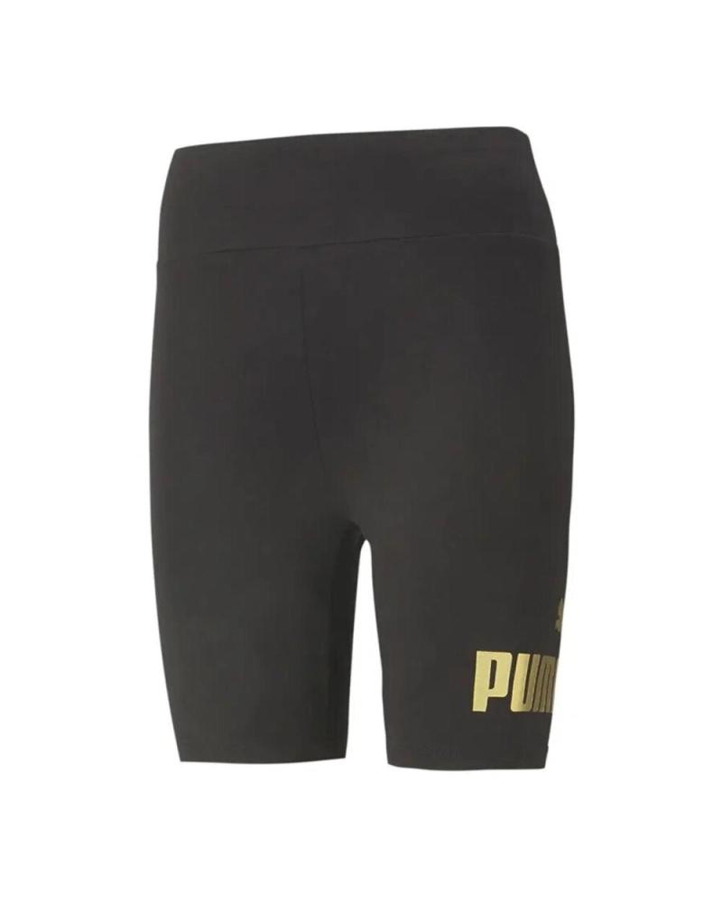 LEGGINGS CORTI PUMA ESSMETALLIC 5689501 NERO ORO MULTICOLOR