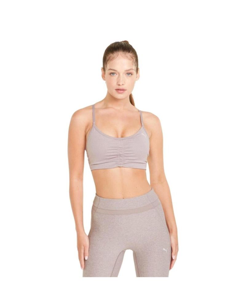 PUMA SOUTIEN-GORGE SPORTIF LOW IMPACT STUDIO QUAIL HEATHER 521602-18 MARRON MARRóN
