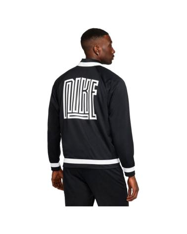 JAQUETA NIKE DJ JKT STARTING FINE DH7116-011 PRETA COM DETALHES BRANCOS NEGRO