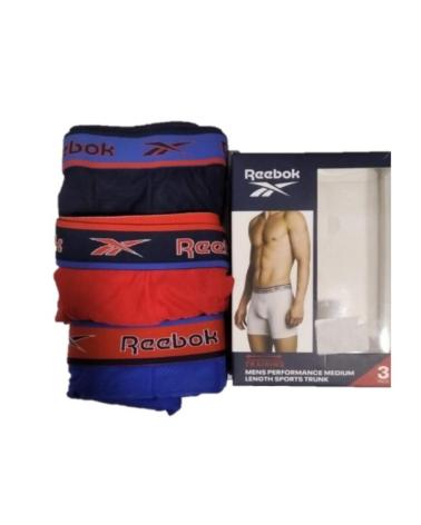 REEBOK HAYES BOXER TRUNKS PACK NAVY RED MULTICOLOR