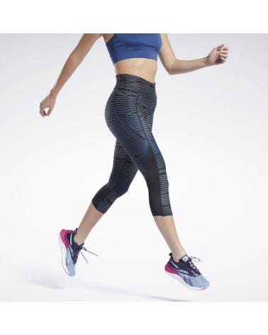 REEBOK RUNNING LEGGINGS AOP 3/4 TIG SCHWARZ BEDRUCKT HA0998 MULTICOLOR