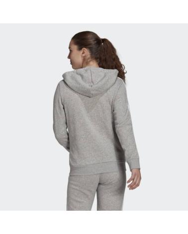 ADIDAS 3S FRENCH TERRY FULL ZIP HOODED SWEATSHIRT GREY GL0802 GRIS