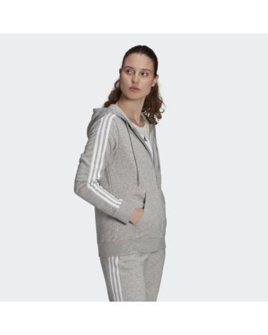 ADIDAS 3S FRENCH TERRY FULL ZIP HOODED SWEATSHIRT GREY GL0802 GRIS
