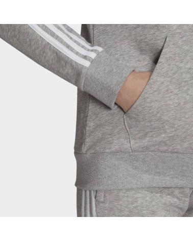 ADIDAS 3S FRENCH TERRY FULL ZIP HOODED SWEATSHIRT GREY GL0802 GRIS