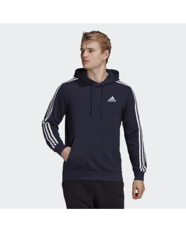 SWEAT À CAPUCHE ADIDAS 3 BANDES FRENCH TERRY BLEU MARINE GK9081 AZUL
