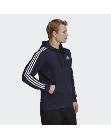 SWEAT À CAPUCHE ADIDAS 3 BANDES FRENCH TERRY BLEU MARINE GK9081 AZUL