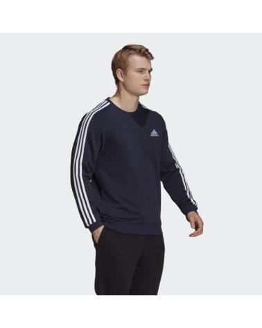 MOLETOM ADIDAS 3 LISTRAS FRENCH TERRY AZUL MARINHO GK9079 AZUL