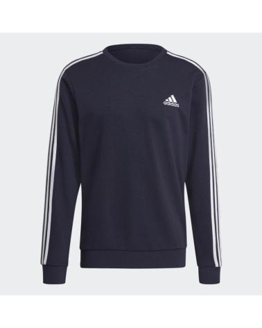 MOLETOM ADIDAS 3 LISTRAS FRENCH TERRY AZUL MARINHO GK9079 AZUL