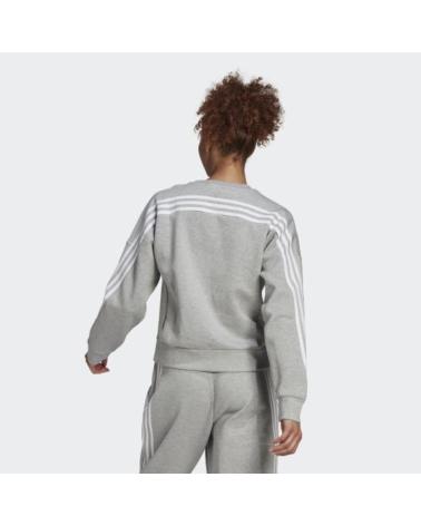 CAMISOLA DE MOLETOM FEMININA ADIDAS W FI 3S GOLA REDONDA CINZA GJ5447 GRIS