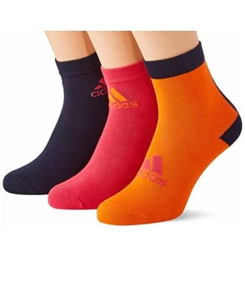 ADIDAS PACK 3 MEIAS CURTAS LK ANCLE S ROSA LARANJA MARINHO GE3324 NARANJA