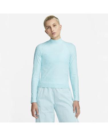 NIKE NSW ICN CLSH MOCK LS T-SHIRT DD5098-482 HELLBLAU AZUL