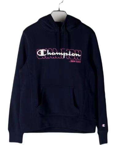 CHAMPION SUDADERA CON CAPUCHA 113356-BS501 EN AZUL PARA MUJER