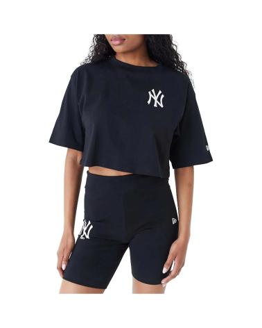 NEW ERA CAMISETA CROP TEE EN COLOR PARA MUJER NEGRO